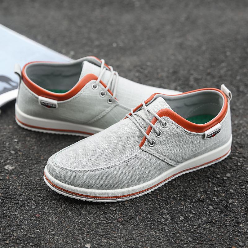 

Новая модная мужская обувь больших размеров для внешней торговли, трендовая мужская спортивная парусиновая обувь, универсальная повседневная студенческая тканевая обувь 46 серый