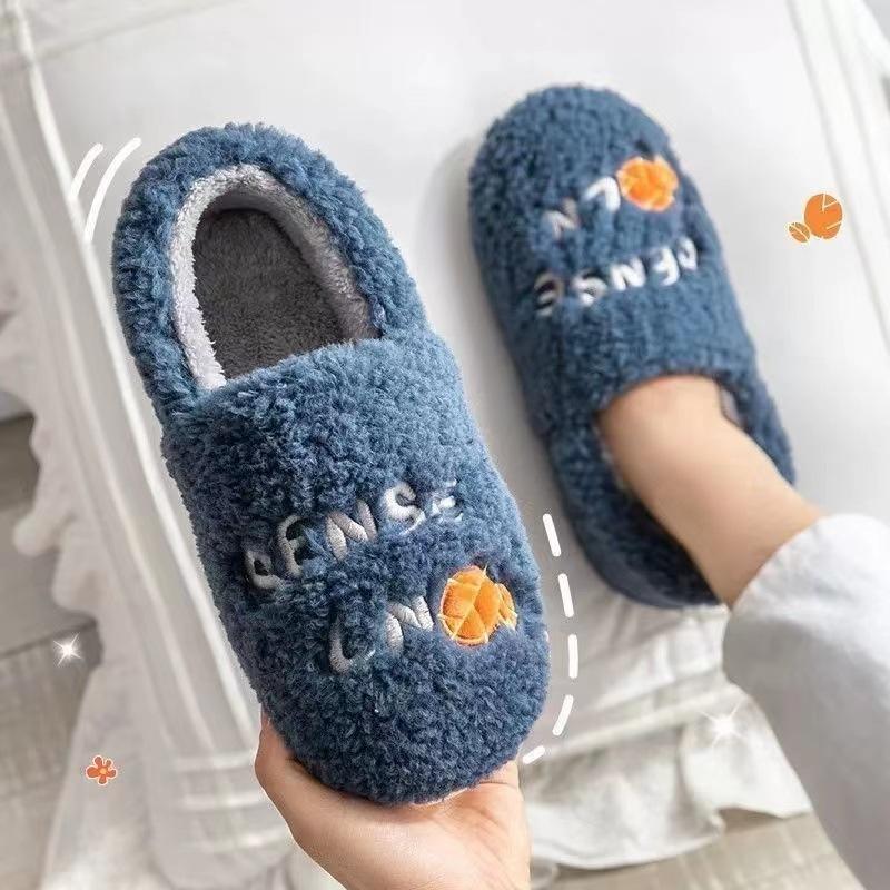 Cotton Shoes Autumn and Winter Bag Heel Velvet Thickened Indoor Home Thick Bottom Non-slip Postpartum Cotton Slippers Couple