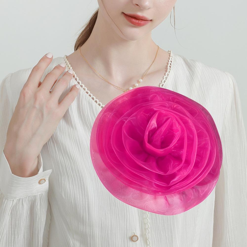 

Cloth Fabric Rose Flower Patch 28cm Sewing Applique New 3D Big Red Wedding Party