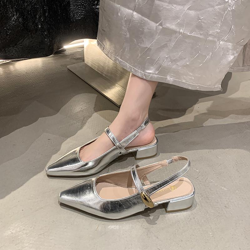 Fashion Women Pointed Toe Sandals Fashion Mid Heels Shoes Dress Elegant Pumps Woman Heeled Shoes 2025 New Trend Brand Female Chaussures