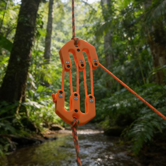 Pair Block And Tackle Pulley Hunting Game System Ultralight Hoist Backcountry Garage Outdoor Hunting Heavy grigio