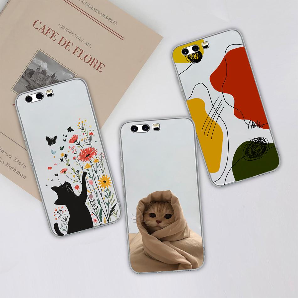 Per Huawei P10 Lite P10 Plus Custodia per Telefono Stile Casual Fantasie Silicone Morbido TPU Trasparente Leggera Copertura Per Huawei P 10+ Funda