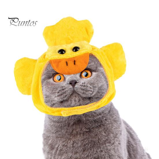 Pet Hat for Cats Adorable Cat Banana Duck Sun Flower Flamingo Tiger Soft Cartoon Design Fastener Tape Adjustable Funny Costume