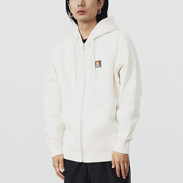 Vans Loose Fit Open Front Sports Casual Hooded Jacket With Back Print Men Jackets White VN0A4USJ3KS