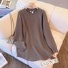 Large Size Women's Winter New-style Sweater with Round Neckline, As A Stylish Base Layer and Long-sleeved Top