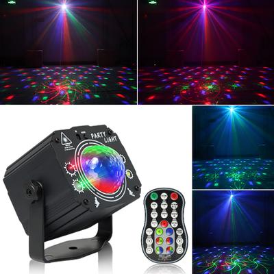 Mini DJ Disco Light Sound Activated Led RGBW Magic Ball Strobe Stage Effect Laser Projector Lamp for Dance Birthday Wedding Bar Xmas Partys