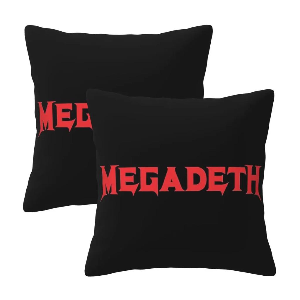 Luxury The Megadeth Metal Band 2 Pcs Square Pillowcase Pillow Cover Cushion Zip Decorative Comfort Throw Pillow For Home Car