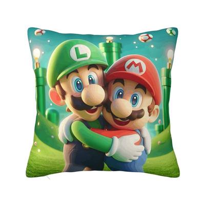 Federa Cuscino Personalizzata Videogioco Mario Manga Decorazione Cuscino Salotto Federa Quadrata