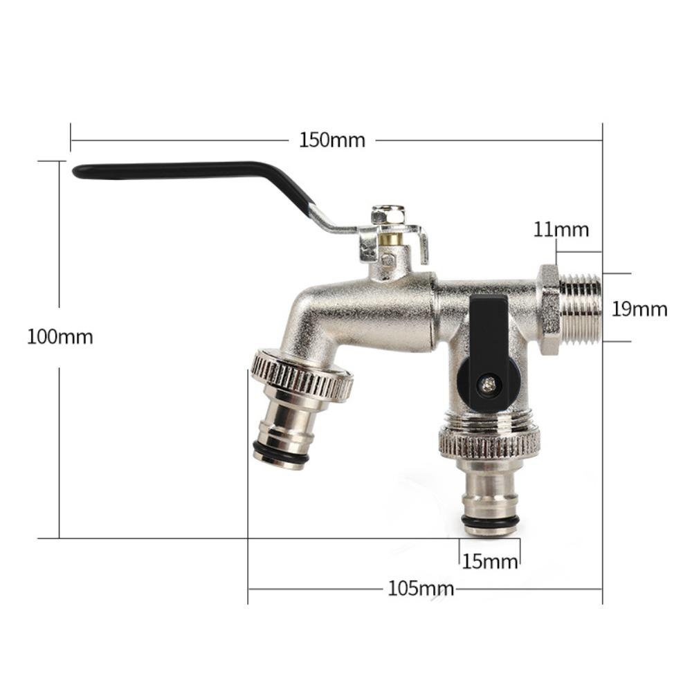 Double Head Water Faucet Garden Irrigation Tank Tap Connector New Water Splitter Connector  Outdoor