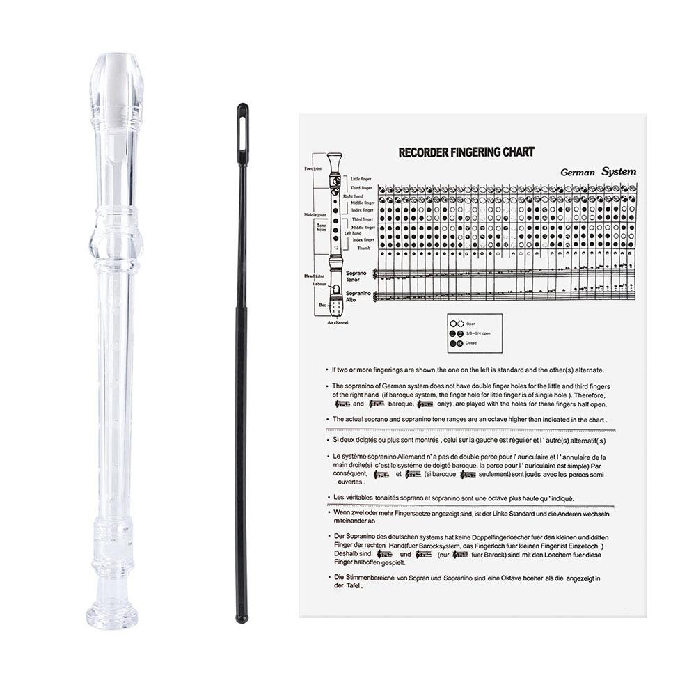 

С чистящим стержнем 8-дырочная пластиковая блок-флейта высокого качества прозрачный