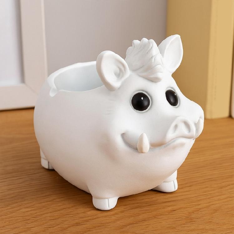 Flowerpot Mould Silicone Wild Boar Planter Mold for Making Resin Jewelry Decorative Planter Multiple Crafting Materials