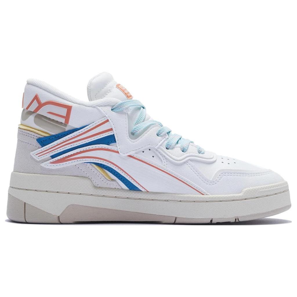 Li Ning Wave Mid Prm Synthetic Leather Slip Resistant Cushioning Abrasion Resistant Mid top Casual Skateboard Shoes AGCS152-4