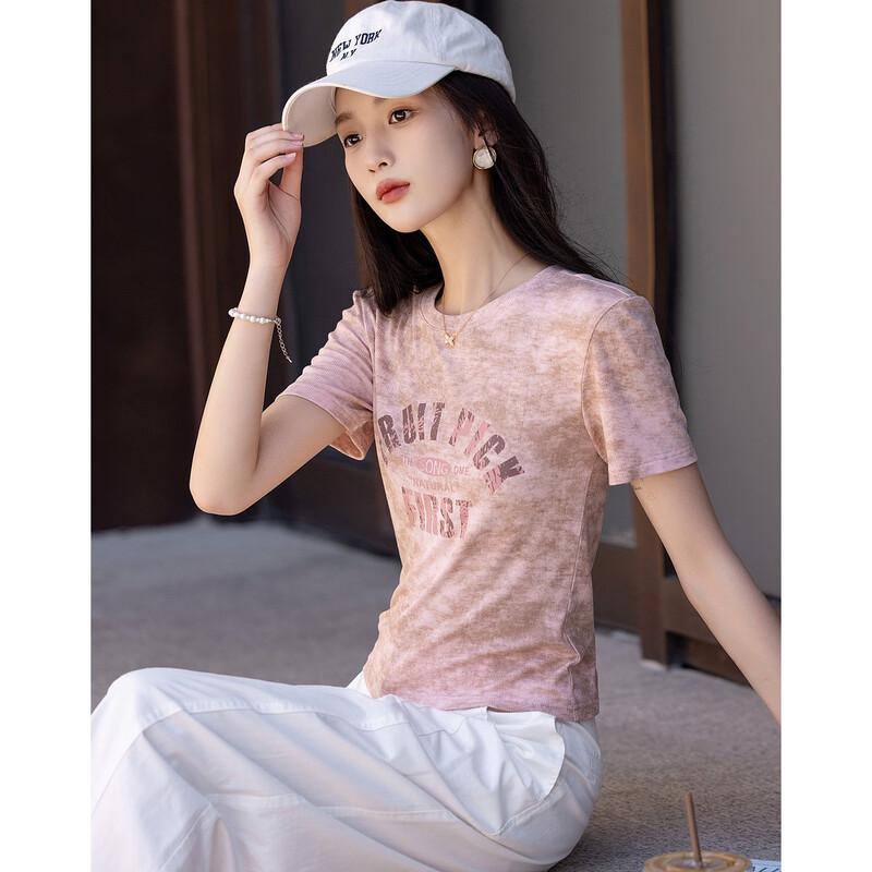 Women s Sweet & Cool Letter Print Short Sleeve T-Shirt M