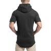 Muscleguys Summer  Men’s Fitness Bodybuilding Hooded T-shirt Youth Trend Sports T-shirt with Hoodie Fashion All-match Casual Short-sleeve