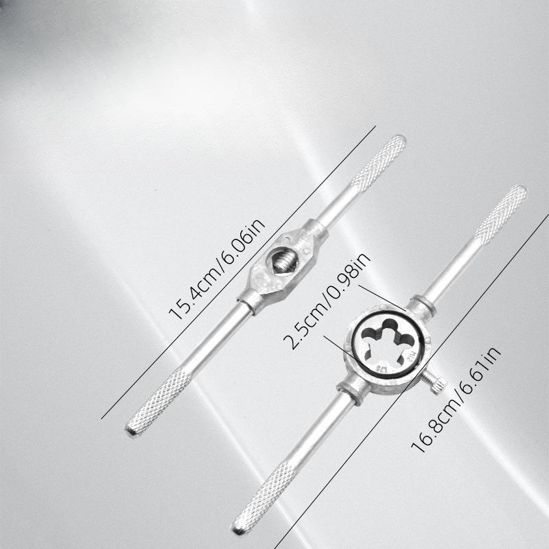 Combination Tap & Die Set Tool Kit (M3-M12) - Precision Machined Hand Tap Wrench and Die Wrench for Metric Thread Cutting