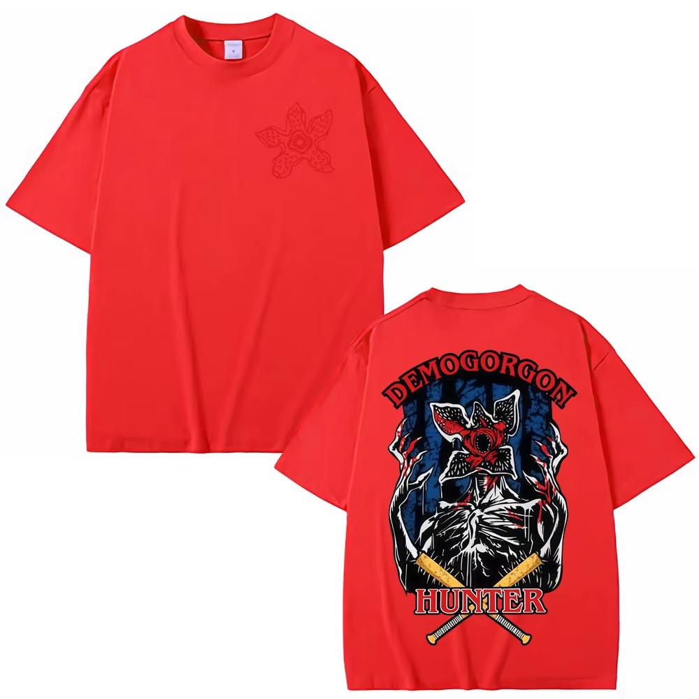 2026 Eddie Munson Demogorgon Hunter 100cotton Mens Shirt Gothic Graphic Summer Short Sleeve Oversized Women Fashion