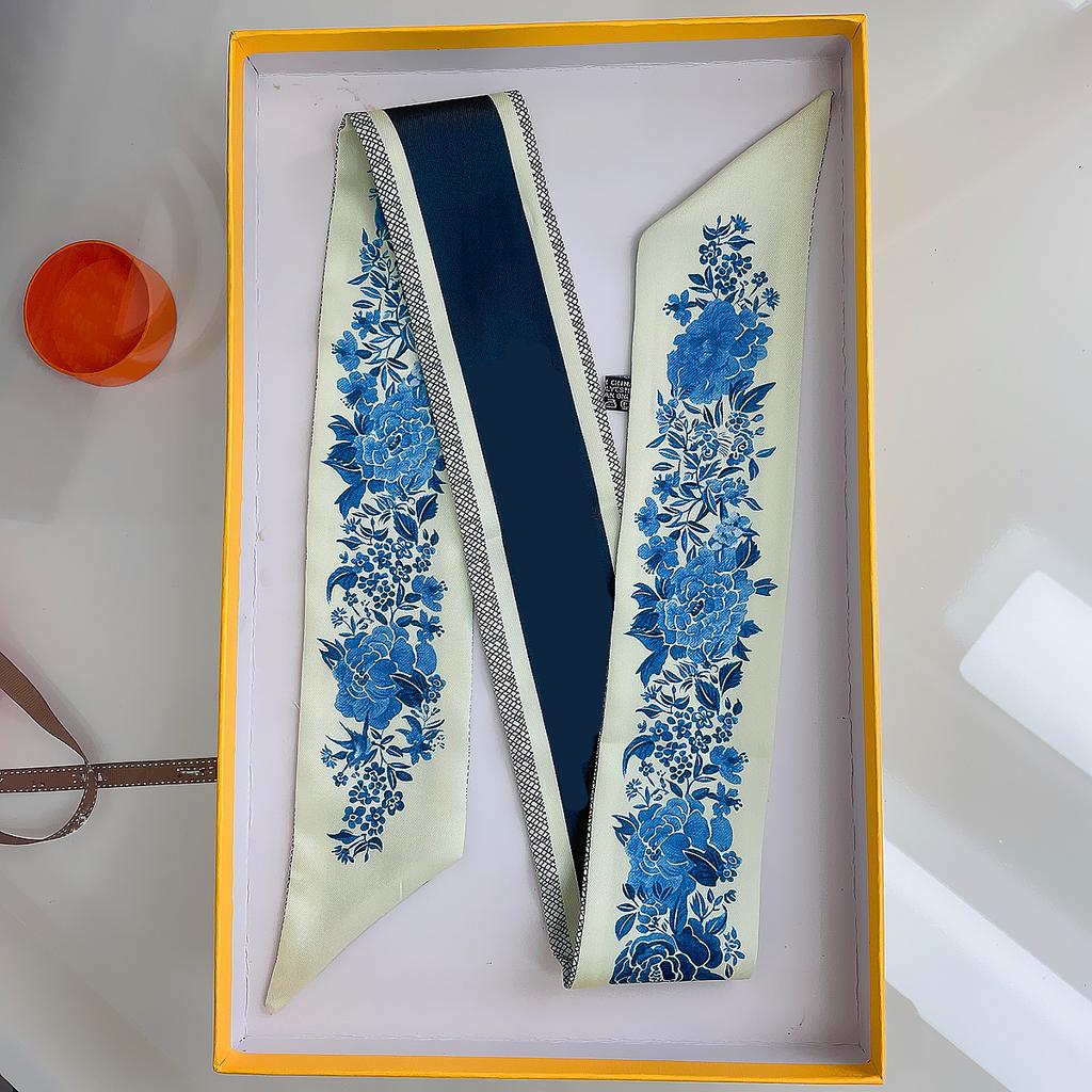 2023 New Design Tarot Scarf Women Luxury Brand Scarf Bag Hair Skinny Silk Scarves Fashion Foulard Neckerchief Headband For Lady