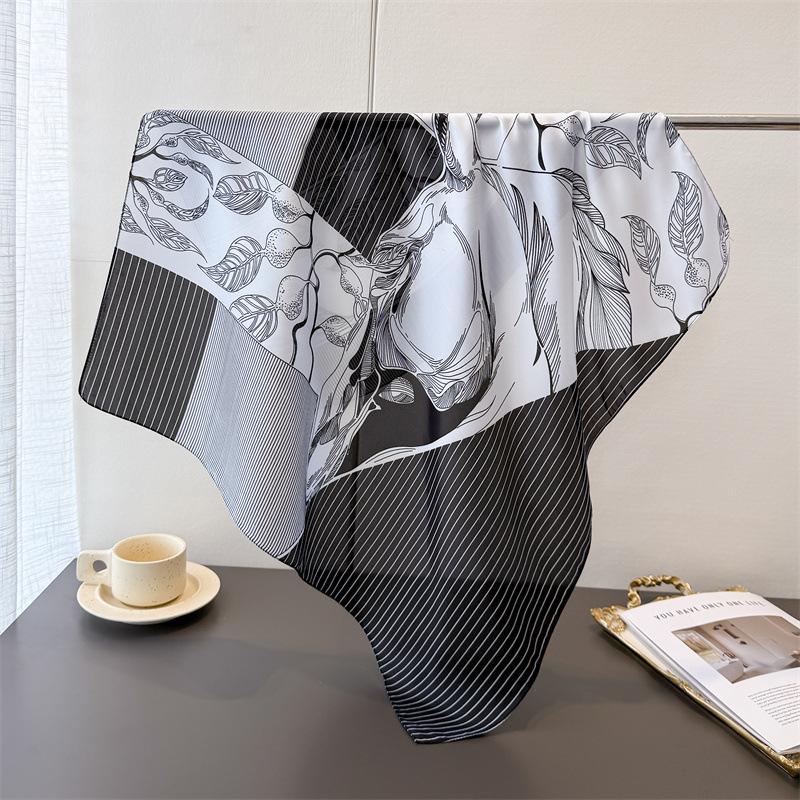 Luxury Satin Silk Shawl Square Women Scarf Tie Wraps Neckerchief Scarves Lady Headband Bandana Foulard 70x70cm