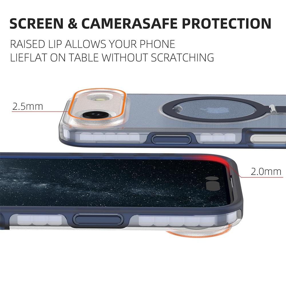 For iPhone Air Magnetic Case with Kickstand TPU+PC Shockproof Phone Cover