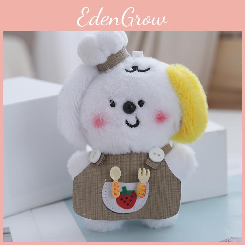 Small Plush Sweet Dog Keychain Cartoon Doll With Adorable Bib Designs Gifts For