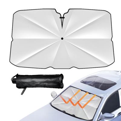 Opvouwbare Auto Voorruit Zonnescherm Paraplu Buigbaar Handvat Voorruit Zon UV Blokkeren Auto Voorruit Warmte-isolatie Bescherming