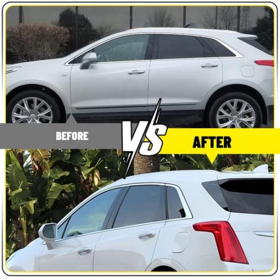 Window Pillar Posts Door Trim Gloss Black Piano Cover For Cadillac XT5 17- N