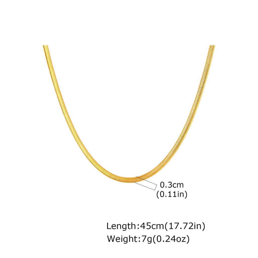 Vnox Stainless Steel Flat Snake Chain Necklaces, Gold Plated Stacked Collar For Women, Waterproof Jewelry Accessories