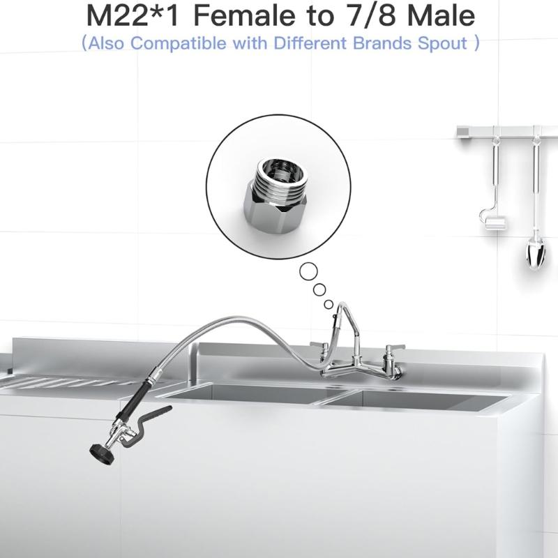 High Pressure Dish Sprays Commercial Sink Sprayer with Stainless Steels Hose Commercial Kitchen Faucet Part Enduring