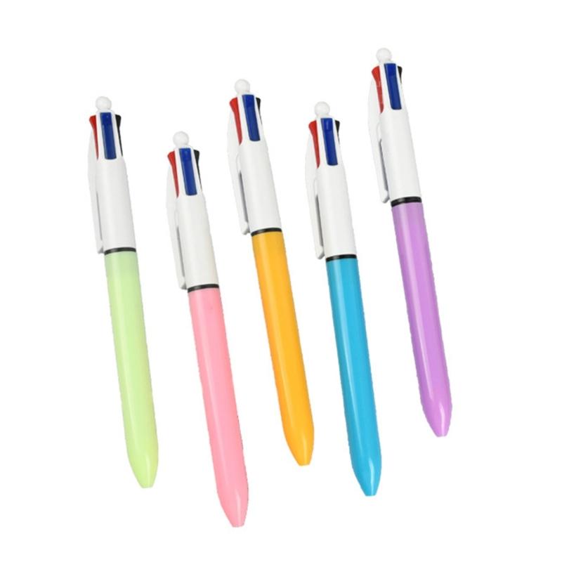 

5 Pieces Multicolor Ballpoint Pen Multicolor Pen 4 Color-in-1 Retractable Ballpoint Pen for Kid Student Game Reward 1