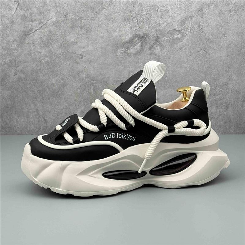 Fashion Luxury New Designer Men's Thick Soled All Match Air Cushion Shoes Causal Flats Moccasins Male Hip-hop Walking Sneakers