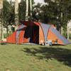 VidaXL Tente familiale à dôme 6 personnes gris et orange imperméable, tente, abri de camping, abri de jardin, tente de 4009388