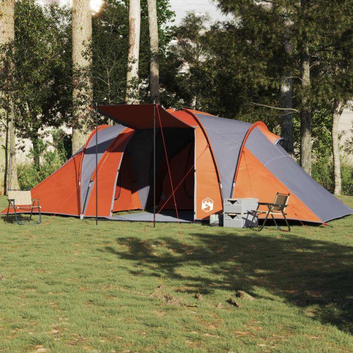 VidaXL Family Dome Tent 6 Person Grey and Orange Waterproof, Tent, Camping Shelter, Garden Shelter, Tent of 4009388
