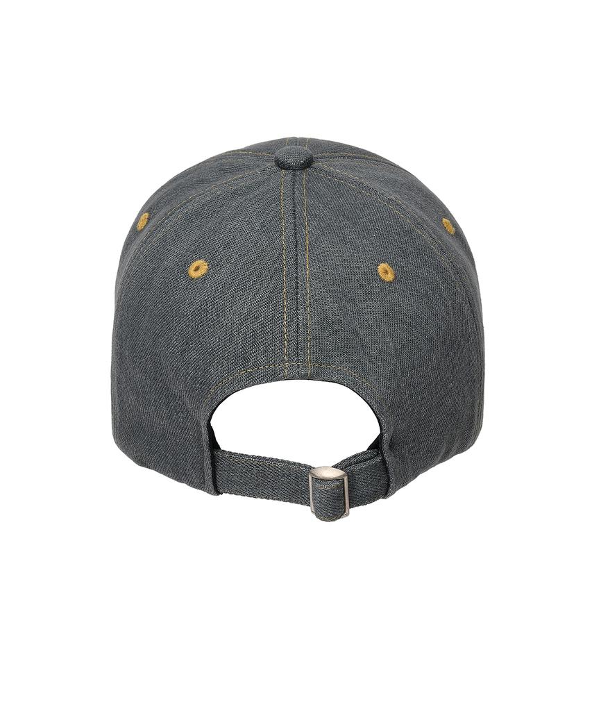 BADEE Applique Faded Denim Cap Charcoal