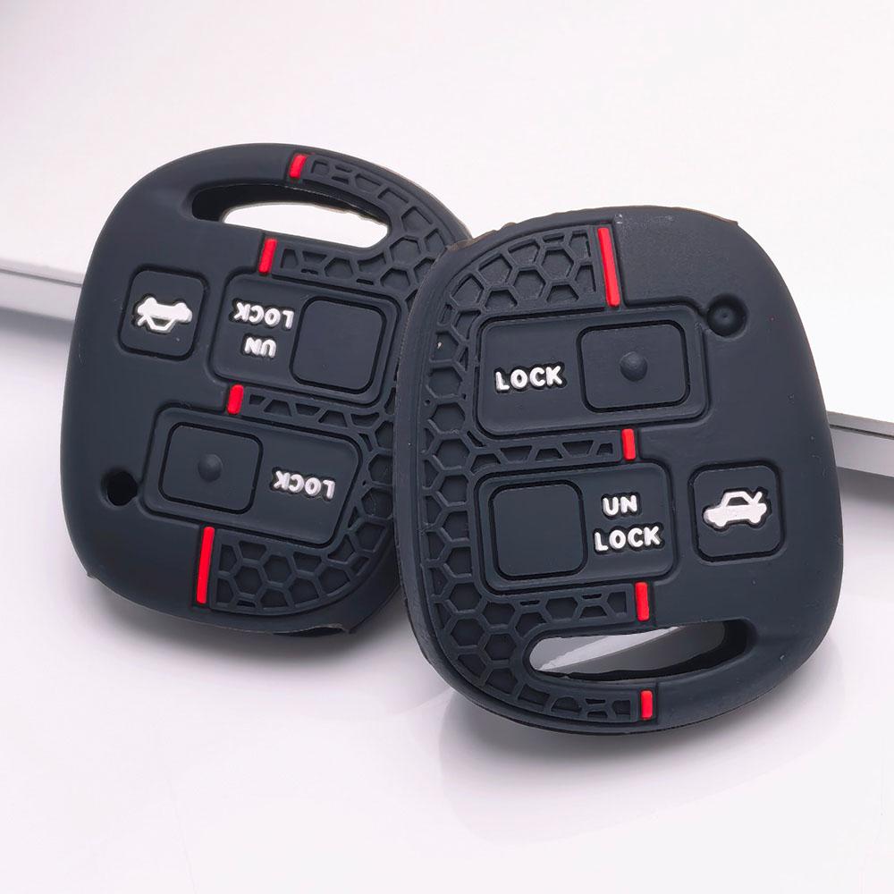 Silicone Key Fob Cover Fit for Toyota Camry Corolla RAV4 Highlander Matrix Sequoia Sienna Tacoma Tundra This Soft, Fits Toyota Camry Corolla RAV4