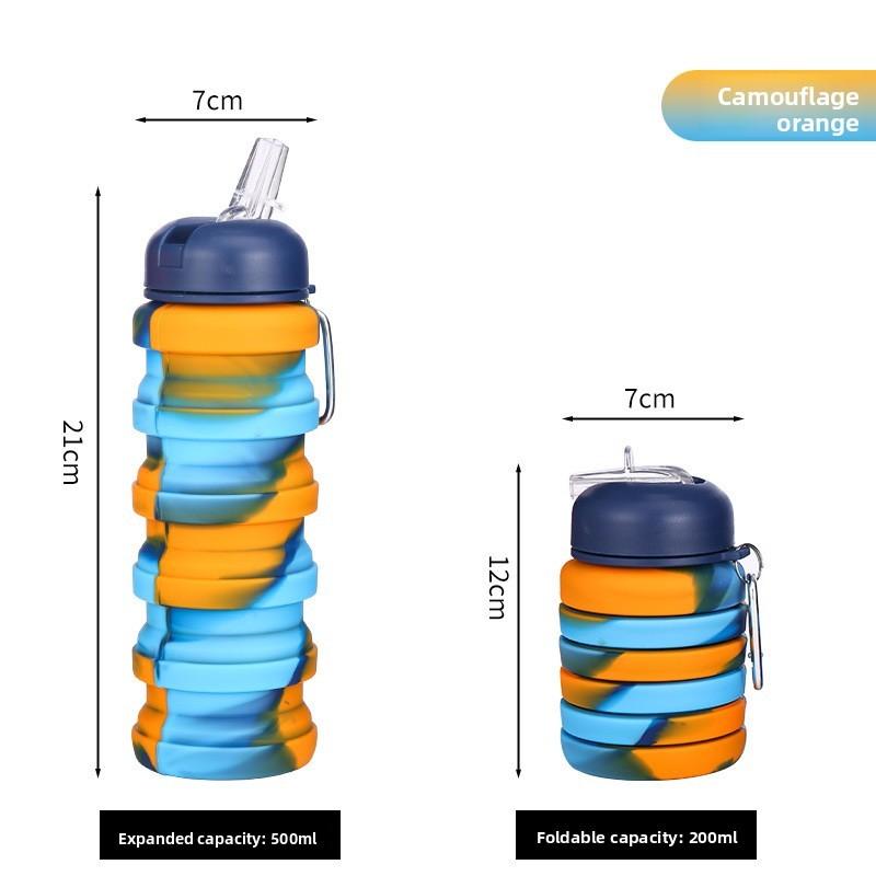 Borraccia Pieghevole in Silicone per Viaggi all'Aperto e Sport con Colori