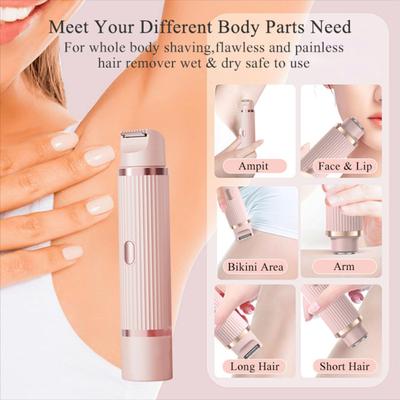 Kadın Elektrikli Tıraş Makinesi Çift Başlık USB Şarj Edilebilir Su Geçirmez Taşınabilir Yüz Vücut Bikini Bölgesi Kol Bacak Tüy Alma Epilatör Jilet Düzeltici