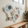Dolphin Wall Board Light Blue and White Wooden Activity Panel Bead Maze