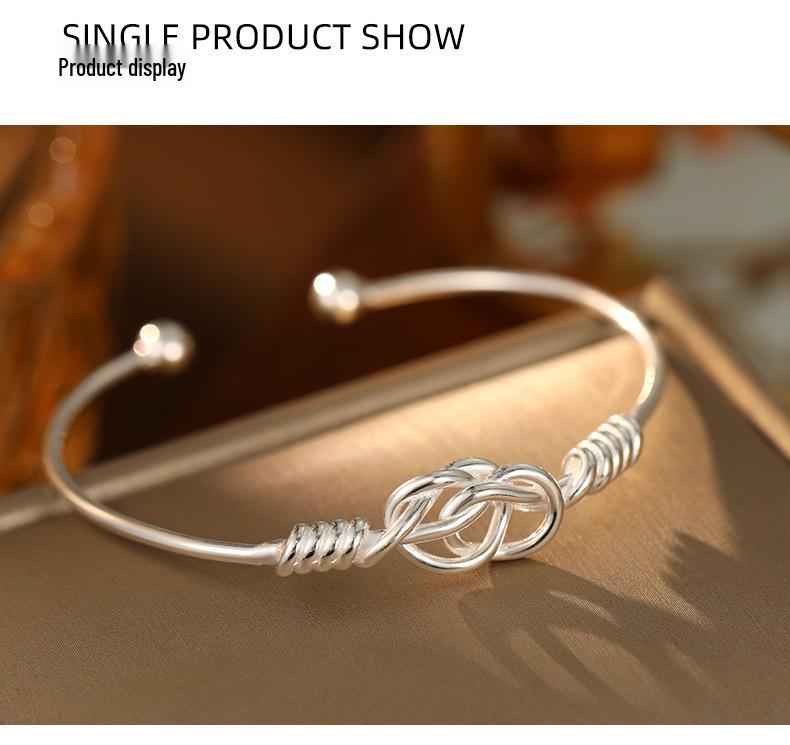 Βραχιόλι Γεωμετρικός Κόμπος Banyan Tree Ασήμι S925 Γυναικείο Ρετρό Ανοιχτού Στυλ Δώρο
