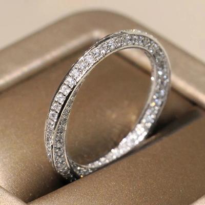 Anelli di Promessa Trendy a Nodo Colore Argento Completi di Zirconia Cubica Scintillante Accessori per Fedi Nuziali Gioielli di Tendenza Caldi