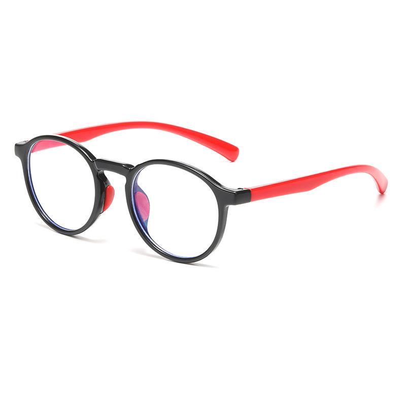 7338 New Anti-Blue Light Children'S Fashion Frame Flat Glasses 2025 Silicone Nose Pad Pc Frame Boys And Girls Glasses