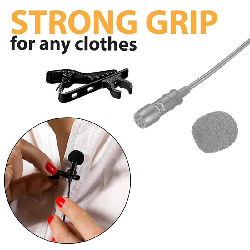 3/5/10Pcs Lavalier Microphone Clip Mic Lapel Collar Clamp Mount Microphone Accessories Kit for Video Conferences