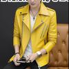 Spring and Autumn Retro Brown Leather Jacket Men's American High Street Trend Premium Sense Loose Lapel Handsome Motorcycle Jacket