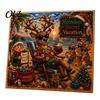 Christmas Faux Pearl Painting Kit Xmas Art Kit, Santa Claus Reindeer DIY Seasonal Supplies Sparkling 3D Festive Wall Craft for Adults, Winter Holiday