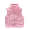 Dětská teplá fleecová vesta pro děti 2-10 let, jednobarevná vesta na zip s kapsou
