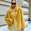 Autumn and winter medium and long artificial fur suit collar environmentally friendly fur fur coat fox fur women's coat
