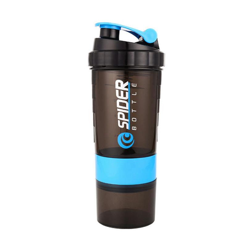 500ml Protein Powder Shaker Bottle Sports Water Cup Portable High Capacity Drinking Container with Powder Case Plastic Blender