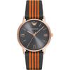 Grey Black Textile Over Leather Men's Quartz Watch AR11014