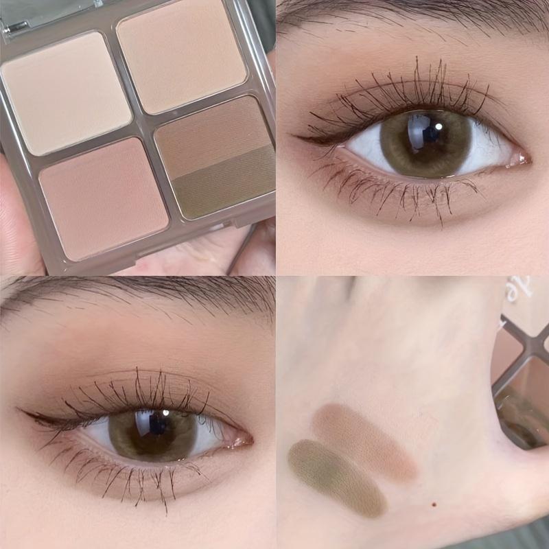 5-Farben-Lidschattenpalette mit mattem Lidschatten, lang anhaltender Braun-Nude-Pink-Farbton, leicht aufzutragender Lidschatten für das tägliche Pendeln, Make-up-Lidschatten für Frauen