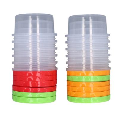 12 Set Contenitori Monoporzione 8oz Impilabili Riutilizzabili Rotondi in Plastica per Alimenti con Coperchio per Porzione