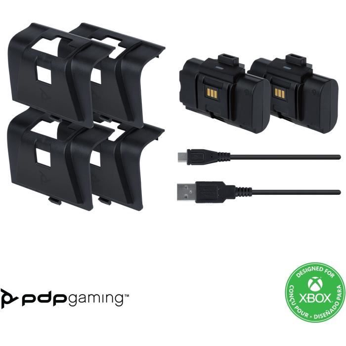 Kit play &amp; charge pour manette - pdp - xbox one et series x|s - noir